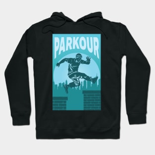 Parkour Freerunner Sunset Retro Themed Gift Hoodie